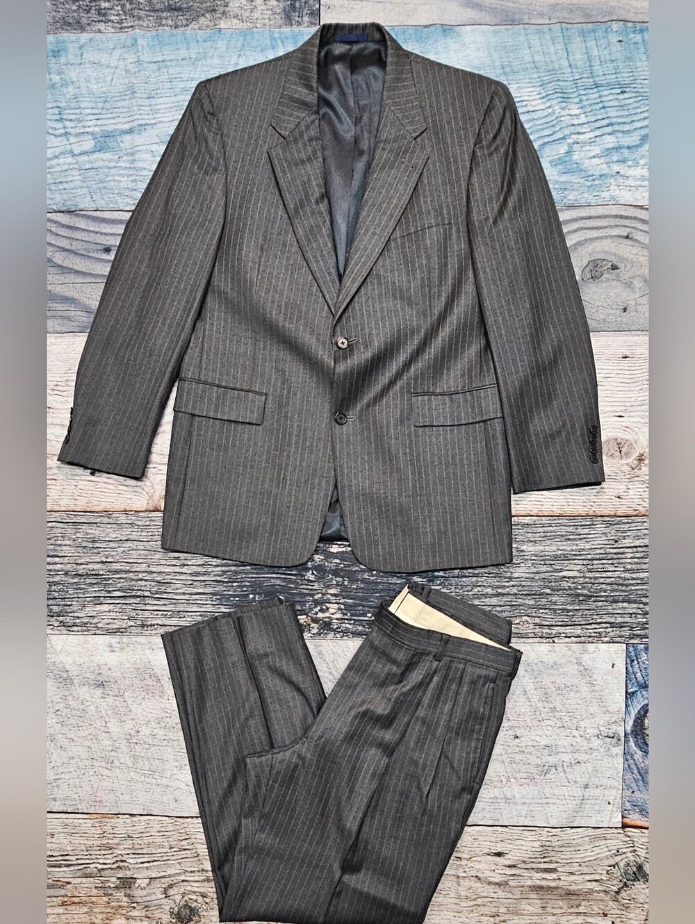 Daniel Cremieux Loro Piana 2-piece Suit Set 41R Pants 34x30 Pinstripe Gray